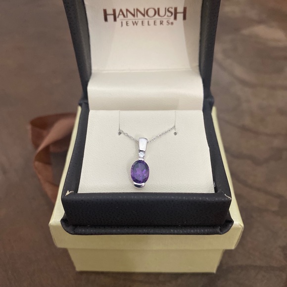 Amethyst and diamond necklace - Picture 4 of 4